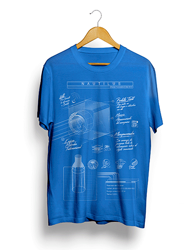 Nautilus Nano Atom Scanner Blue T-Shirt